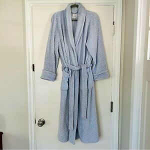 Midnight by Carole Hochman Light Blue Plush Bathrobe M